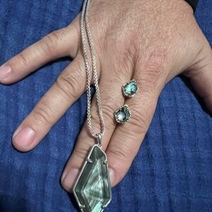 Silver Bolo Necklace and Earring set